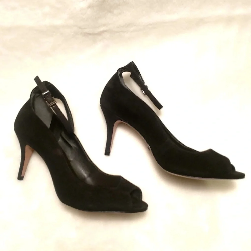 Schutz Liffa Open Toe Suede Pump